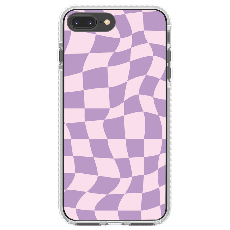 Warped Purple Checkered Impact iPhone Case