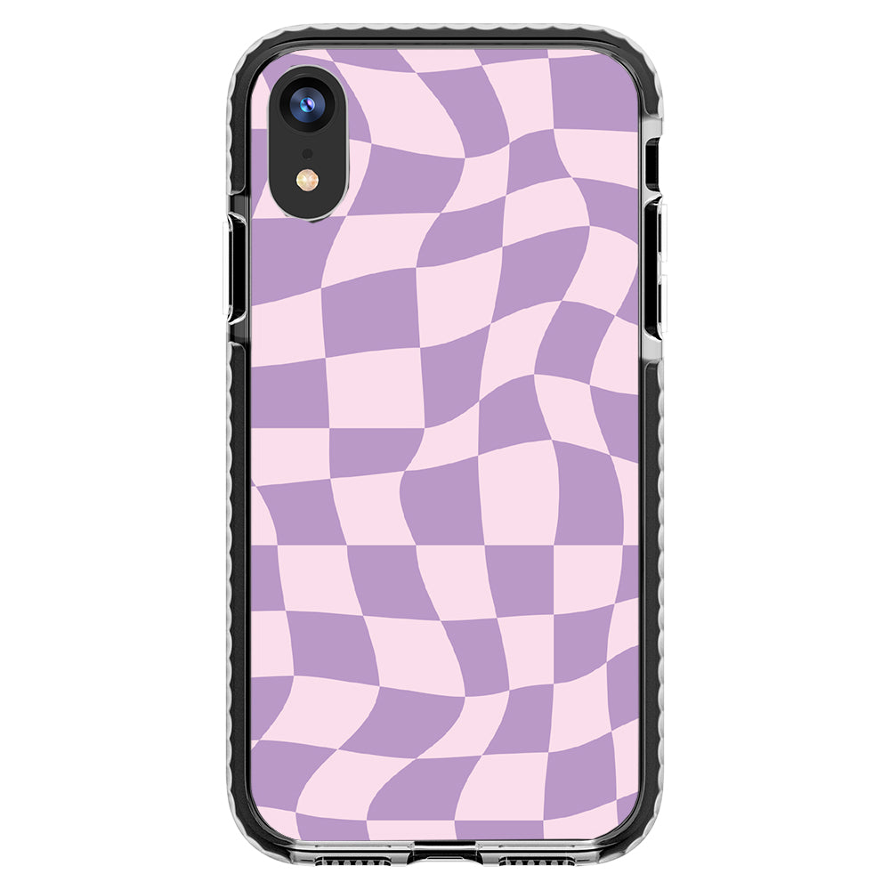 Warped Purple Checkered Impact iPhone Case