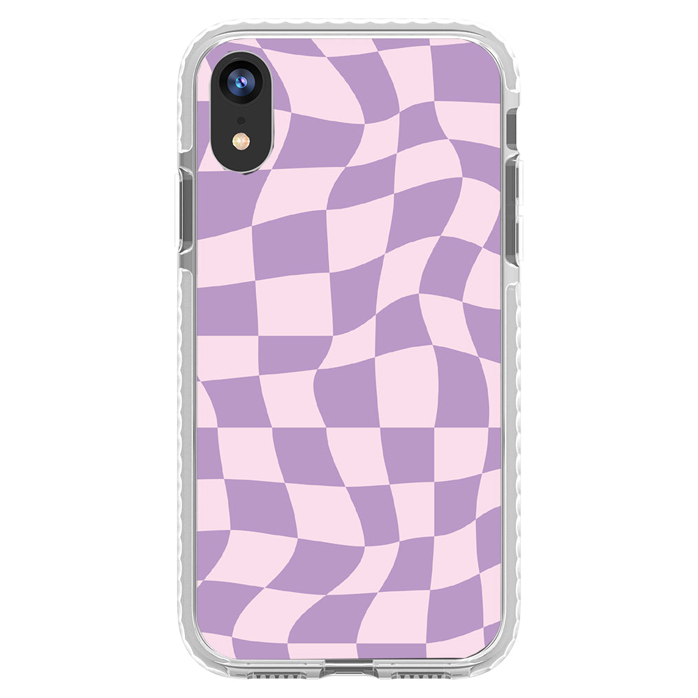 Warped Purple Checkered Impact iPhone Case