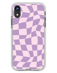 Warped Purple Checkered Impact iPhone Case