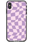 Warped Purple Checkered Impact iPhone Case