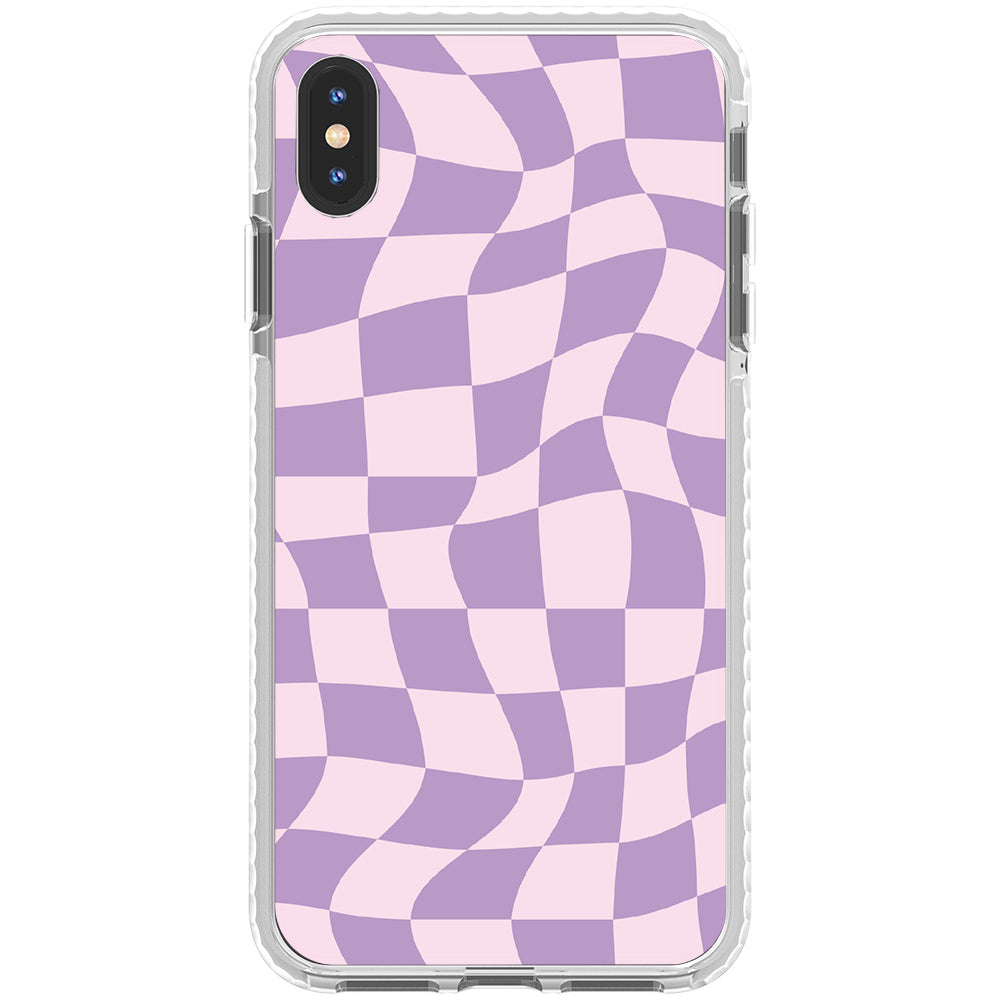 Warped Purple Checkered Impact iPhone Case