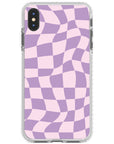 Warped Purple Checkered Impact iPhone Case