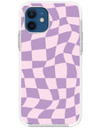 Warped Purple Checkered Impact iPhone Case