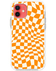 Warped Orange Checkerboard Phone Case