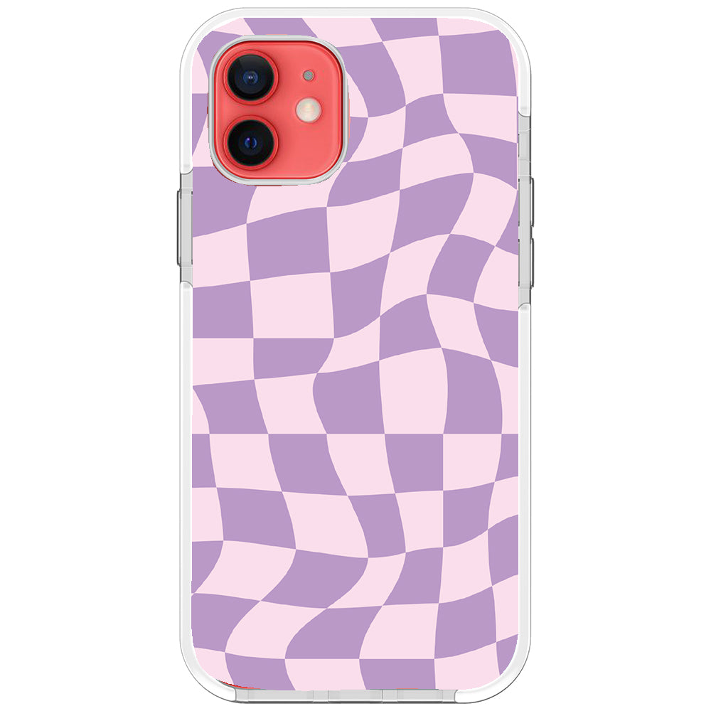 Warped Purple Checkered Impact iPhone Case