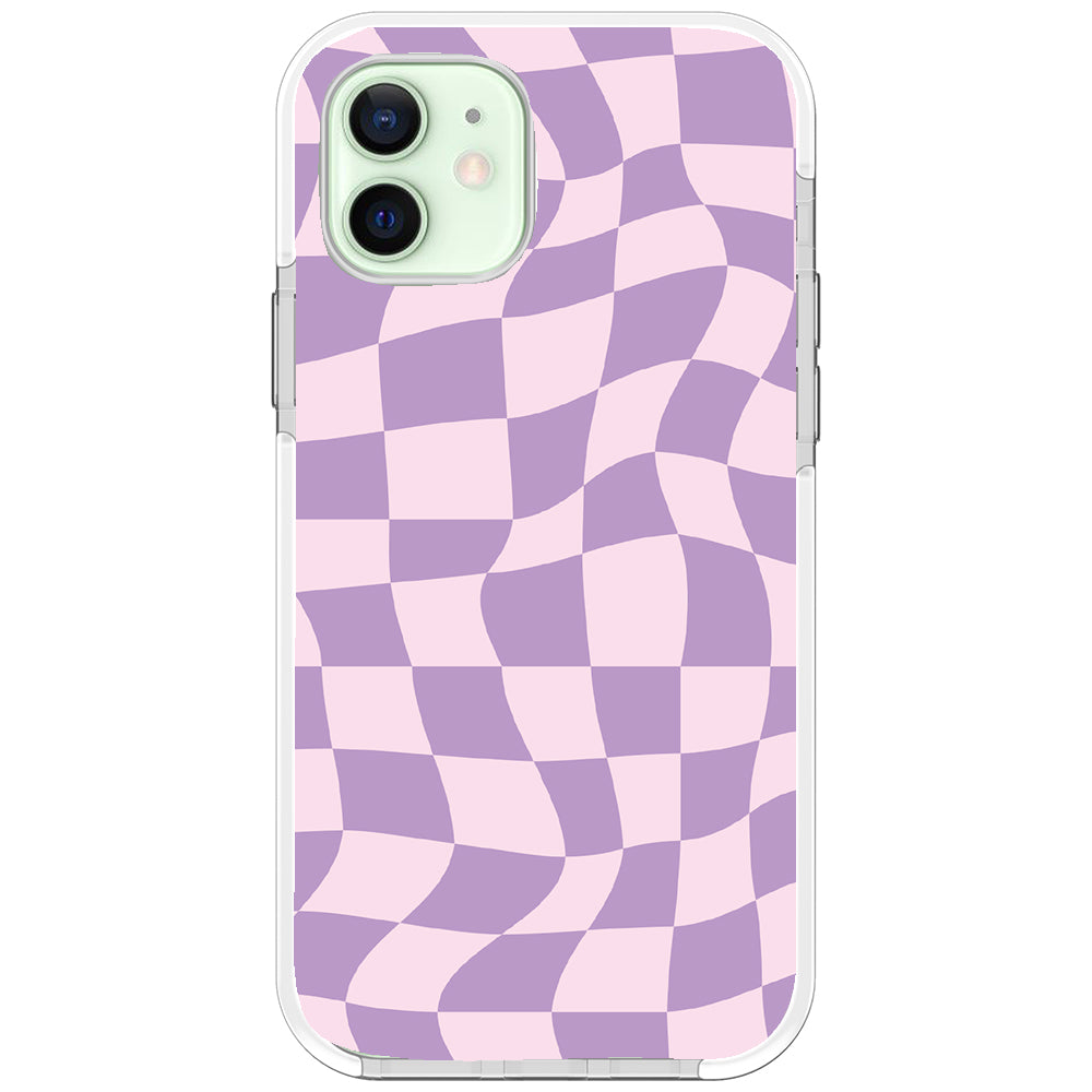 Warped Purple Checkered Impact iPhone Case