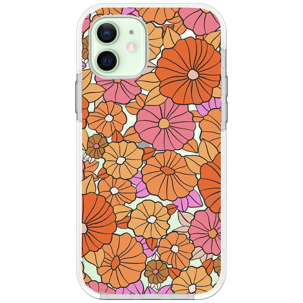 Retro Flowers Impact iPhone Case