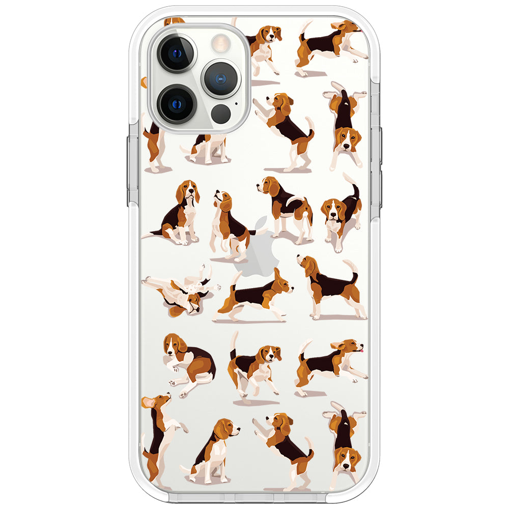 Beagle Hearts Impact iPhone Case