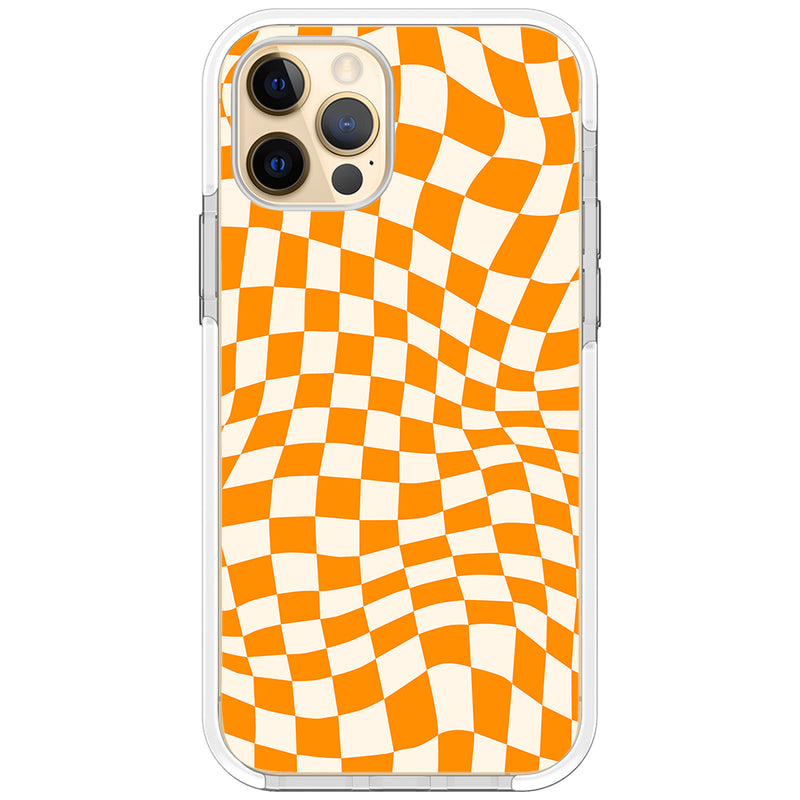Warped Orange Checkerboard Phone Case