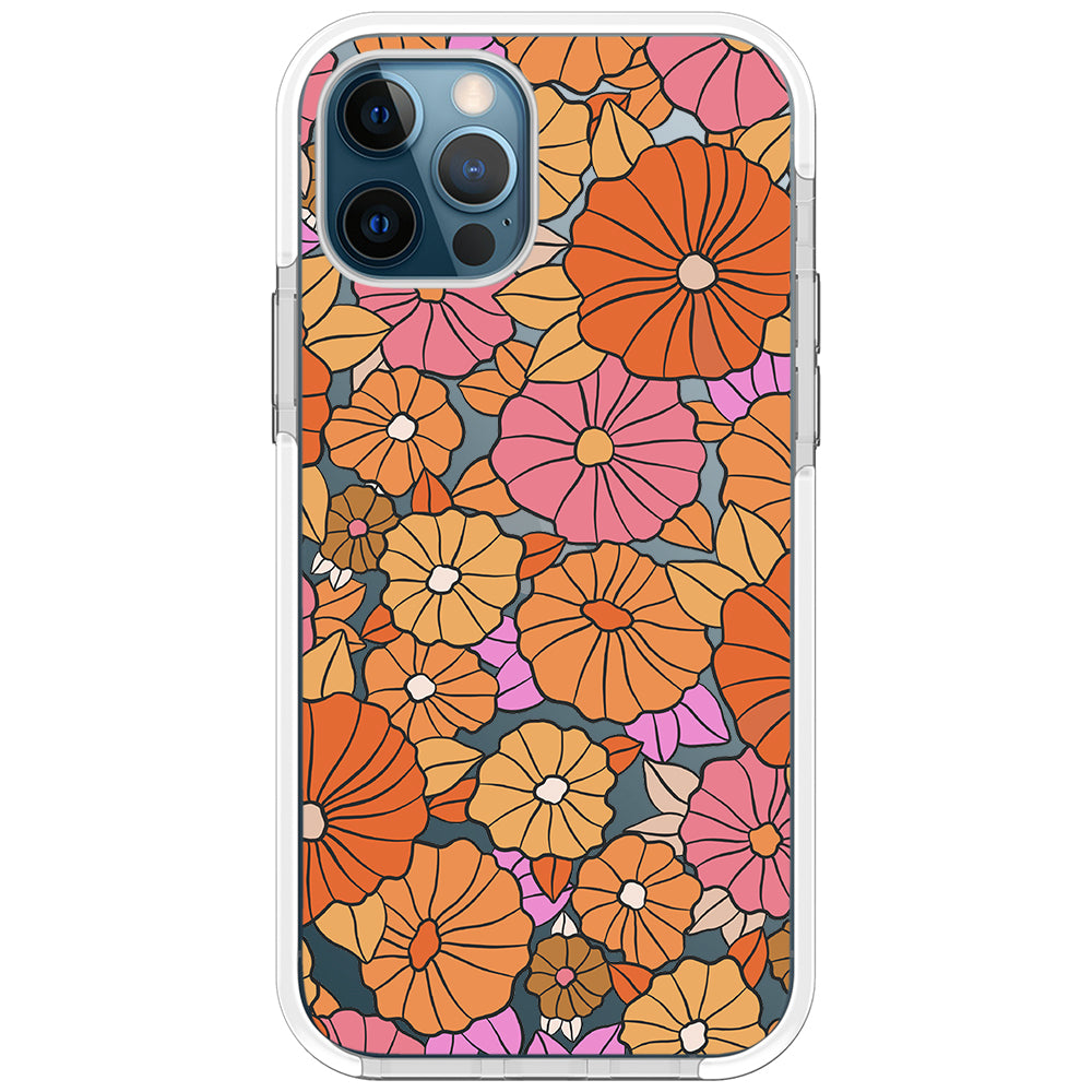 Retro Flowers Impact iPhone Case