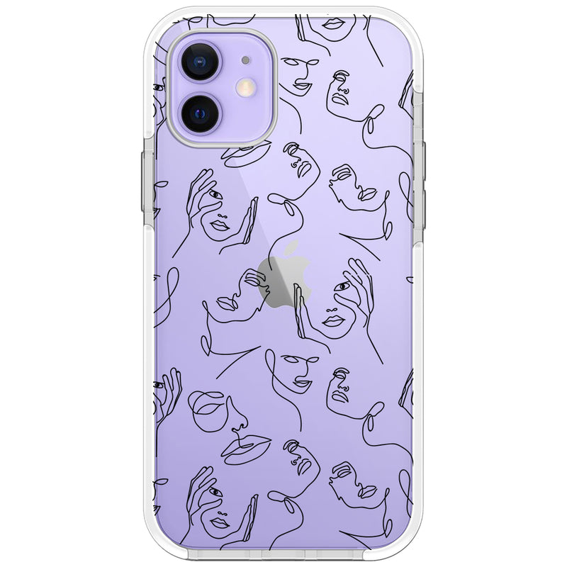 Abstract Faces Outline Impact iPhone Case