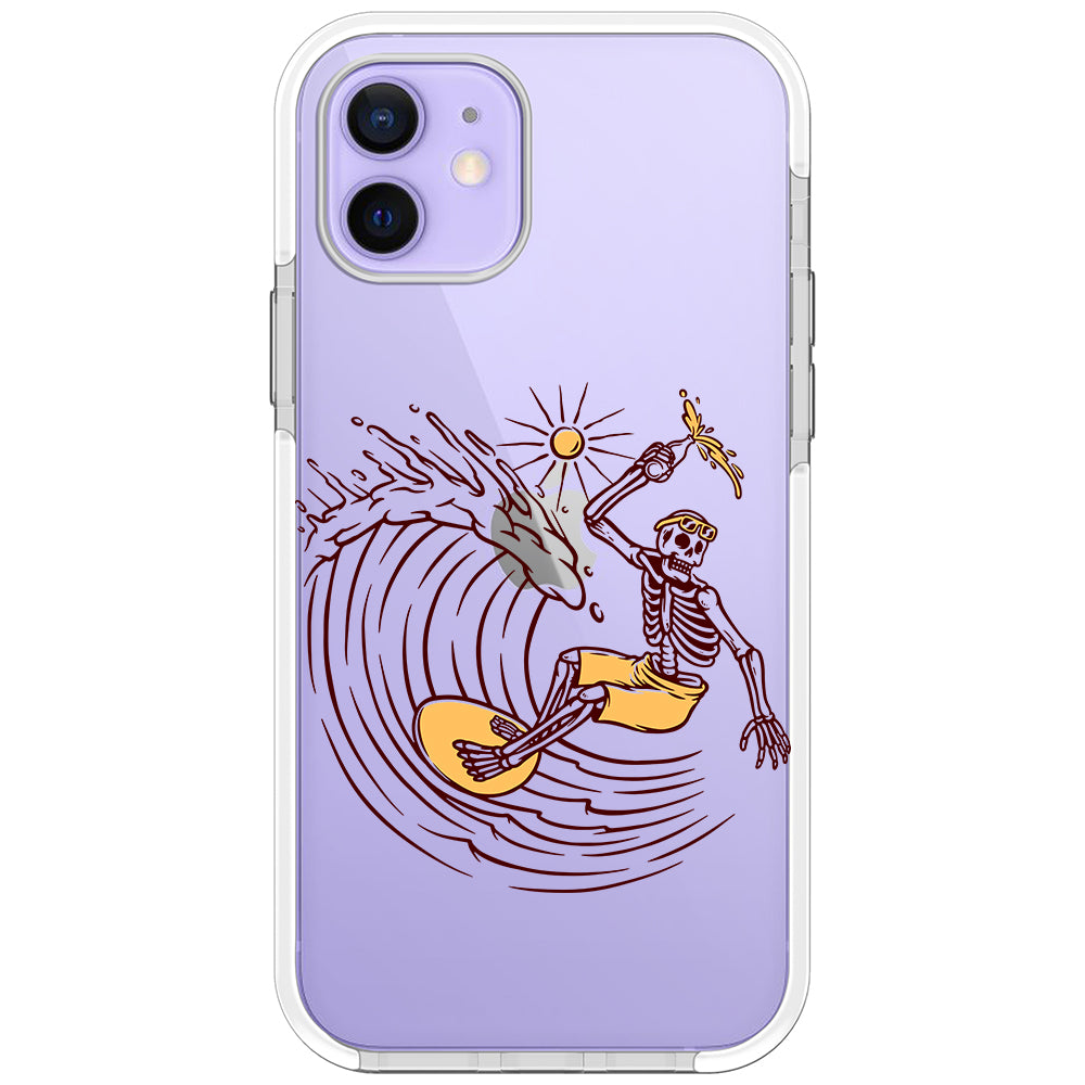 Surfing Skeleton Impact iPhone Case