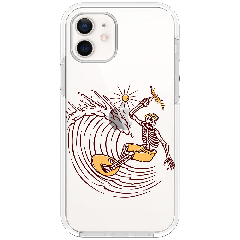 Surfing Skeleton Impact iPhone Case