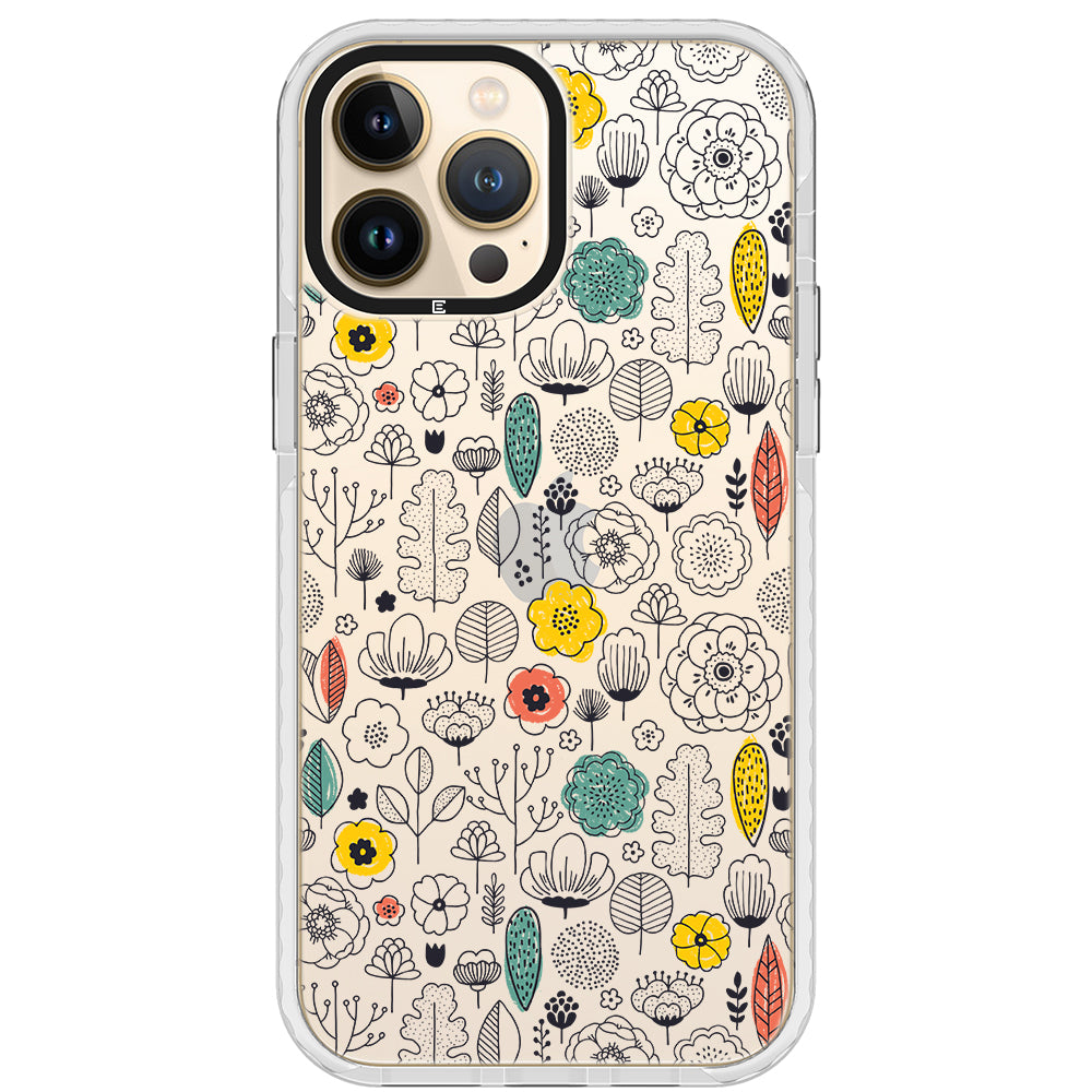 Minimal Scandinavian Flowers Impact iPhone Case