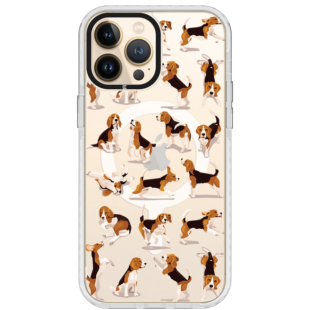 Beagle Hearts Impact iPhone Case