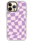 Warped Purple Checkered Impact iPhone Case