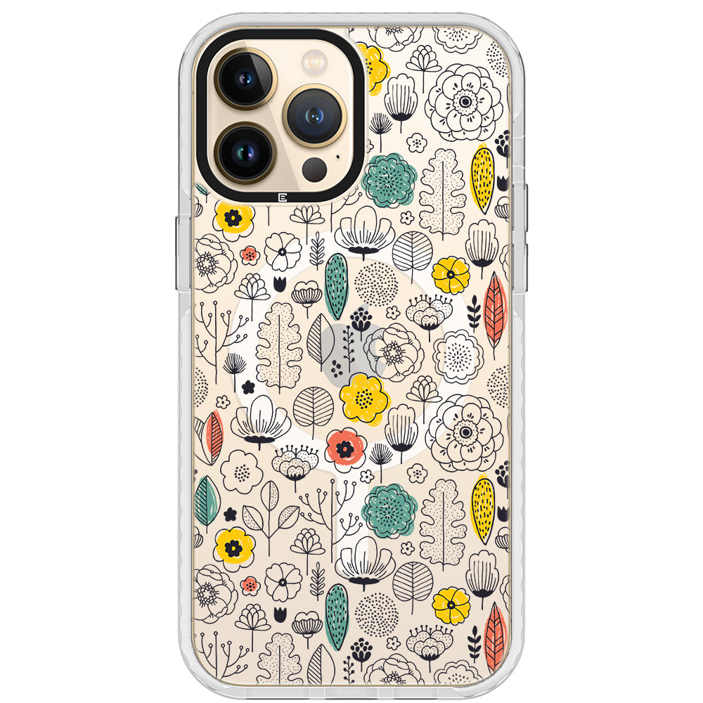 Minimal Scandinavian Flowers Impact iPhone Case