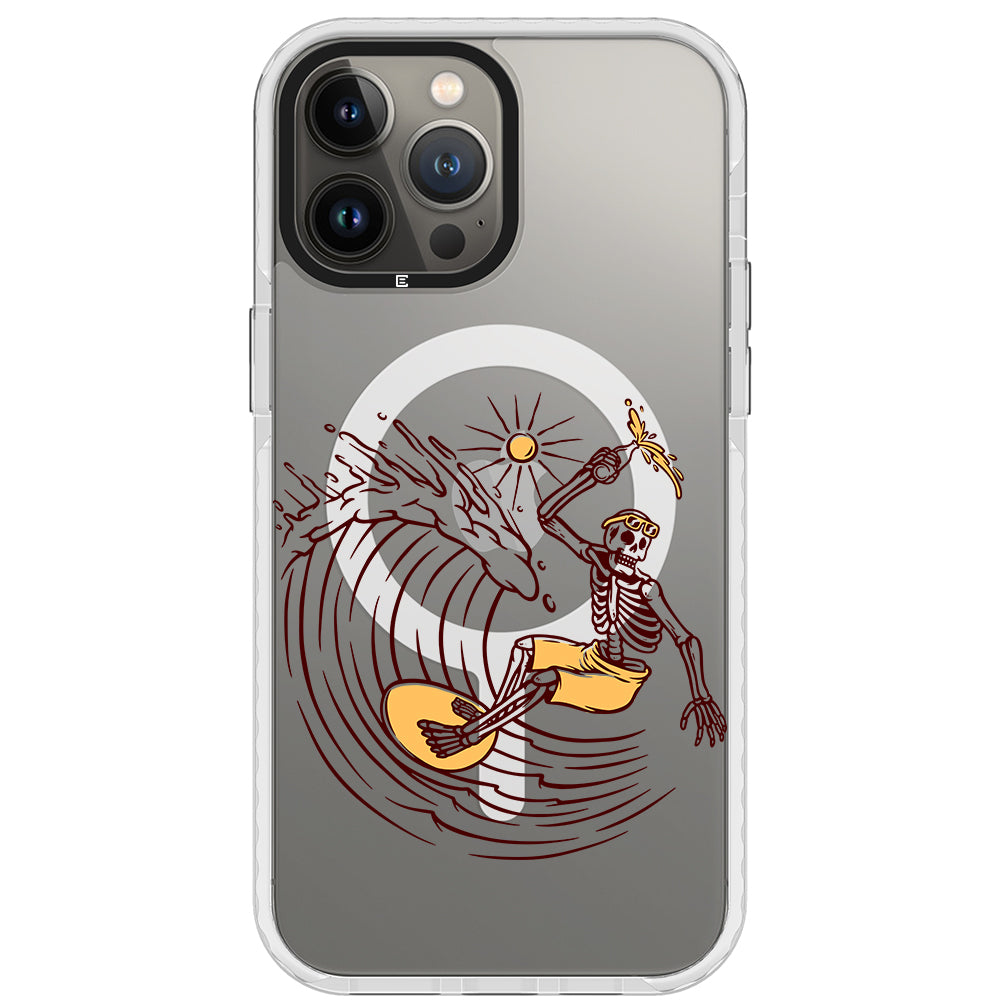 Surfing Skeleton Impact iPhone Case