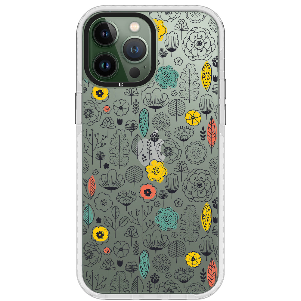 Minimal Scandinavian Flowers Impact iPhone Case