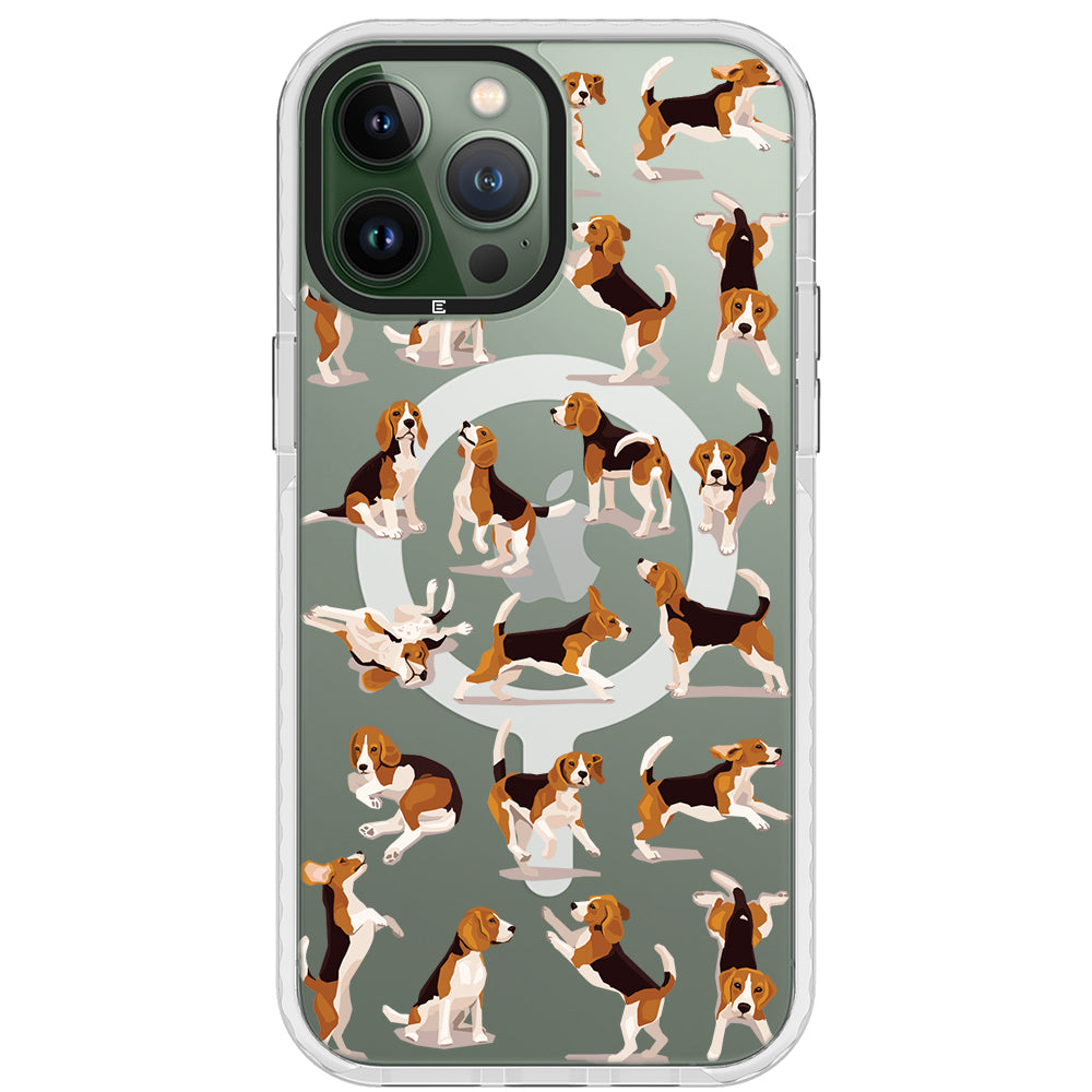 Beagle Hearts Impact iPhone Case