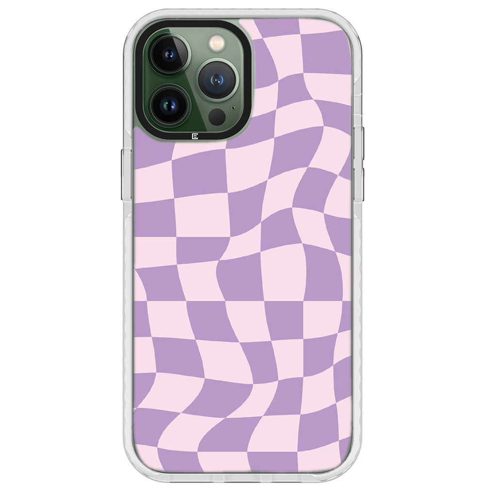 Warped Purple Checkered Impact iPhone Case