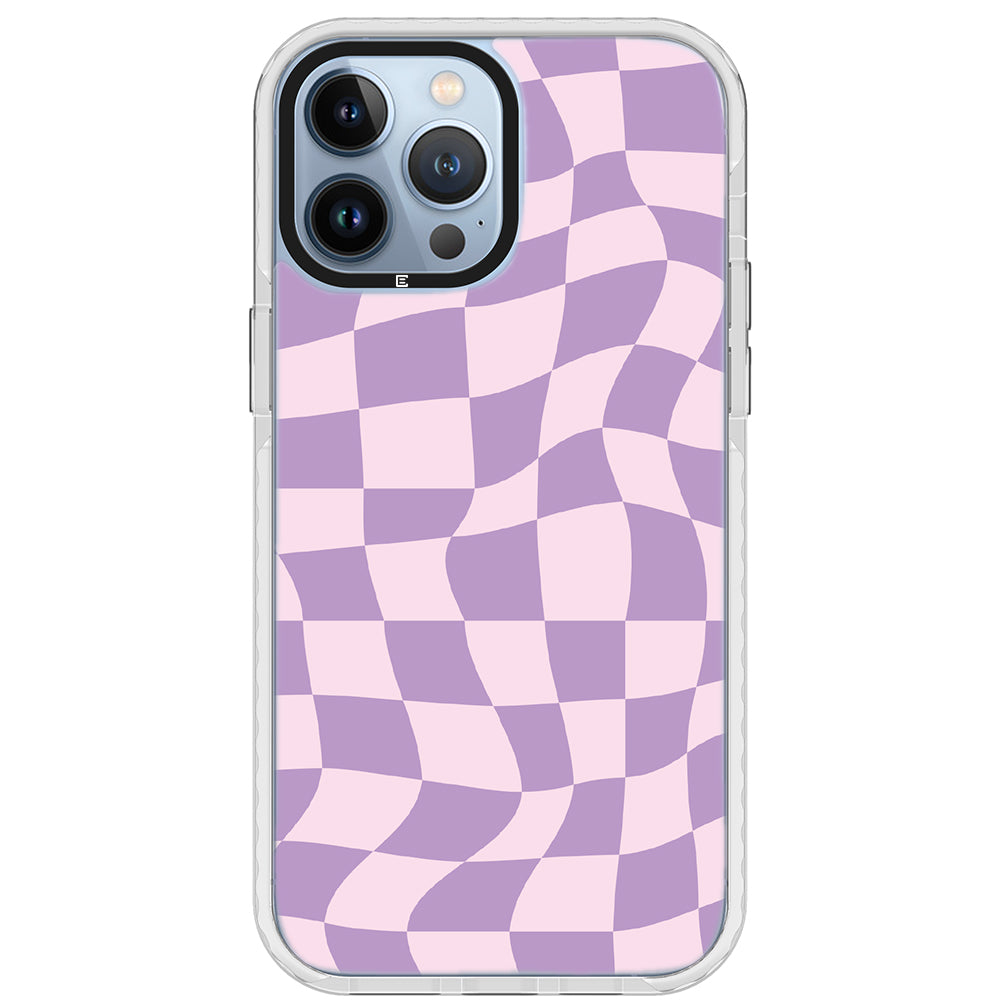 Warped Purple Checkered Impact iPhone Case