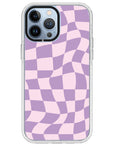 Warped Purple Checkered Impact iPhone Case