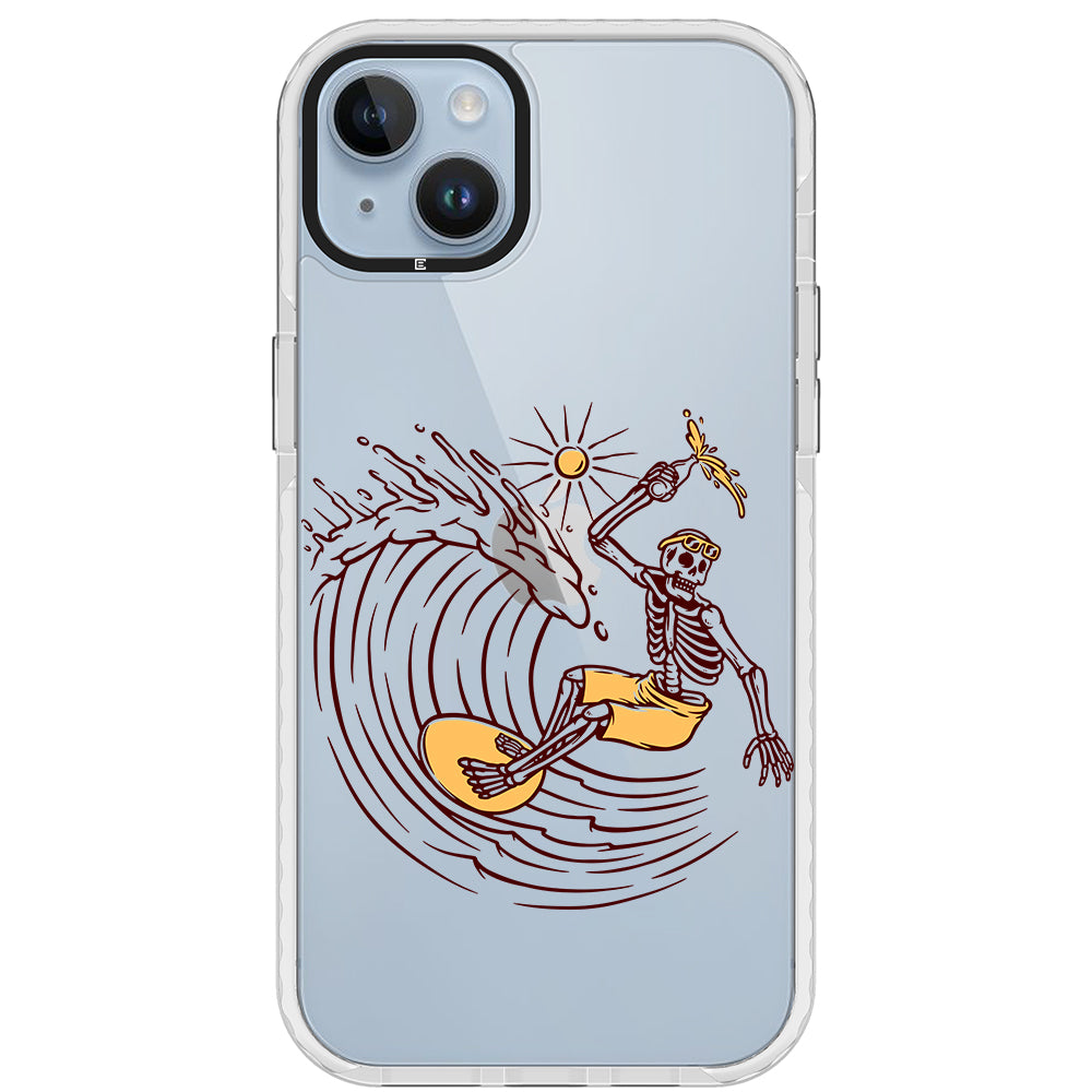 Surfing Skeleton Impact iPhone Case