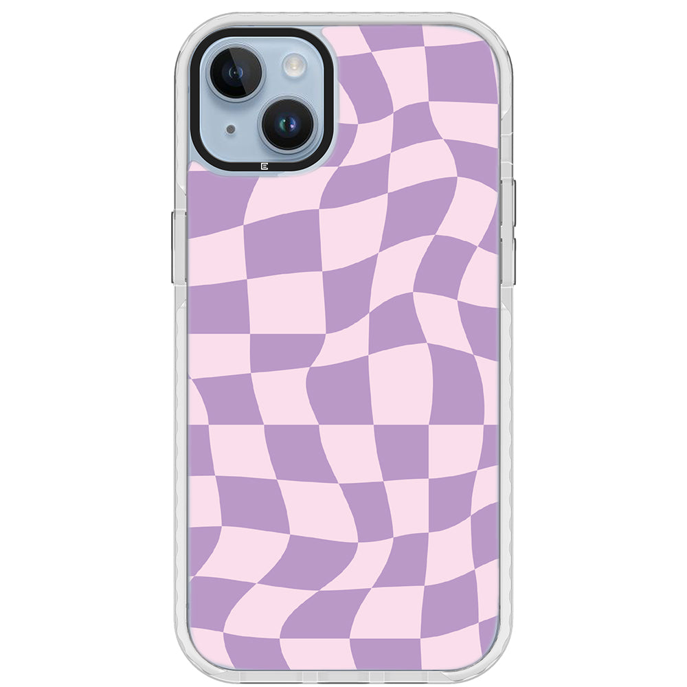 Warped Purple Checkered Impact iPhone Case