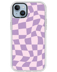 Warped Purple Checkered Impact iPhone Case