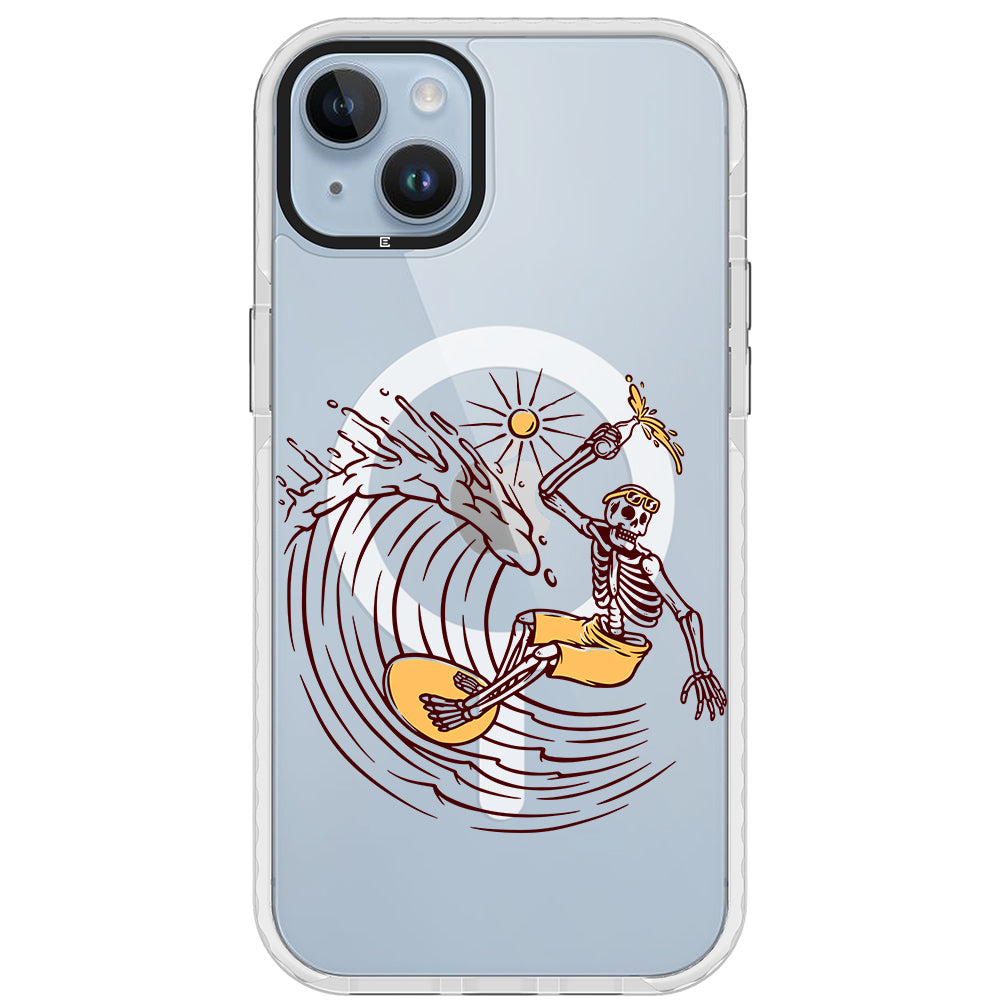 Surfing Skeleton Impact iPhone Case