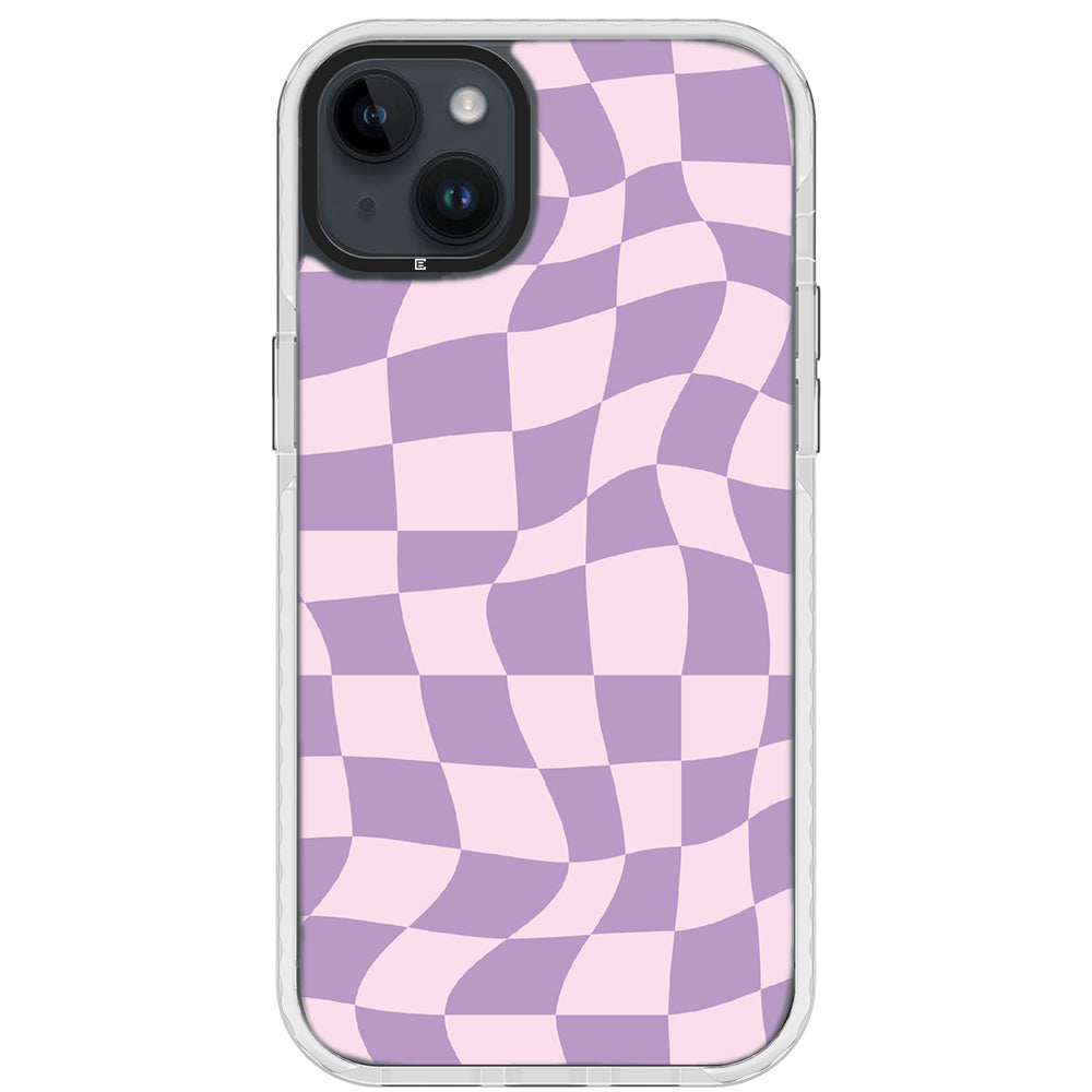 Warped Purple Checkered Impact iPhone Case