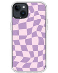 Warped Purple Checkered Impact iPhone Case