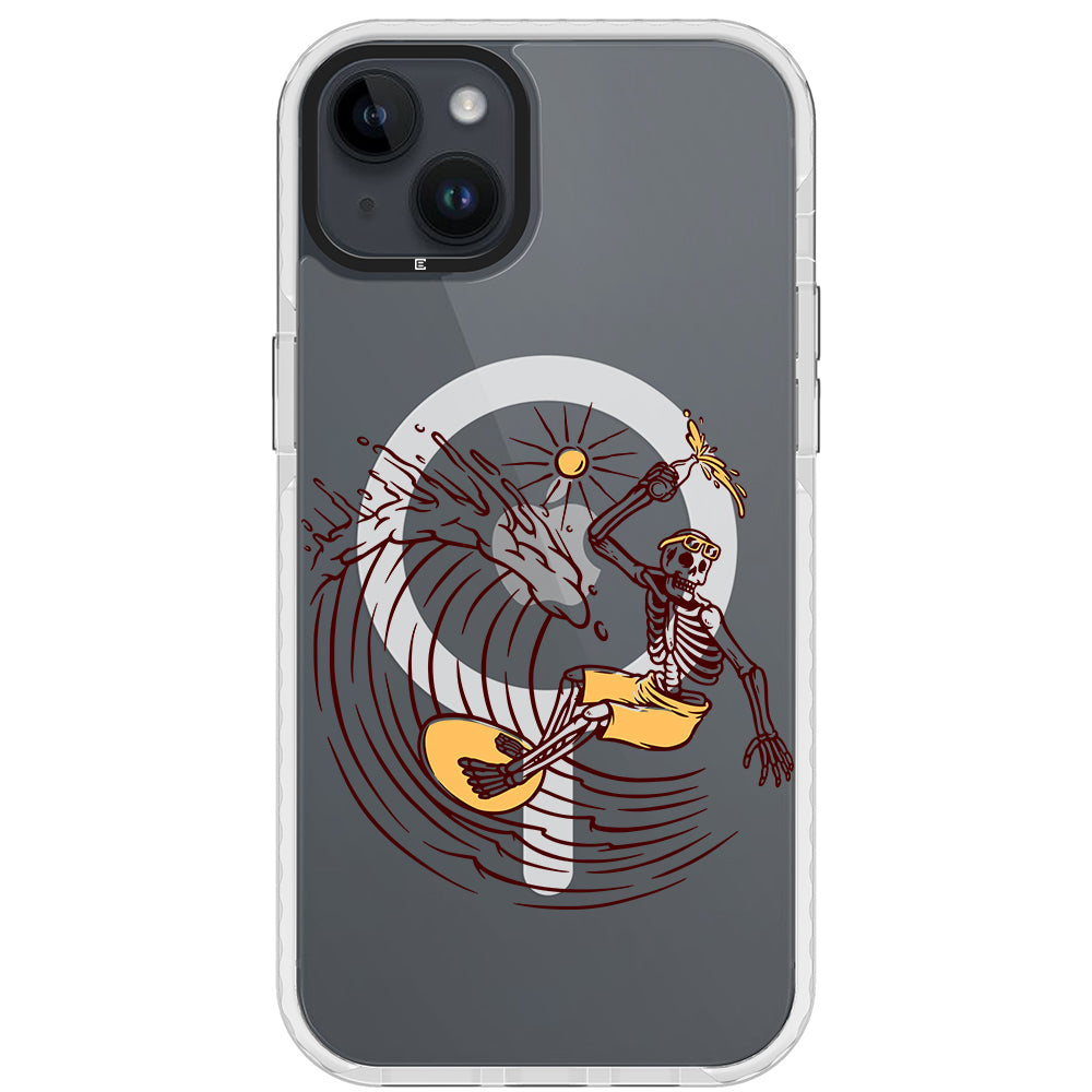 Surfing Skeleton Impact iPhone Case