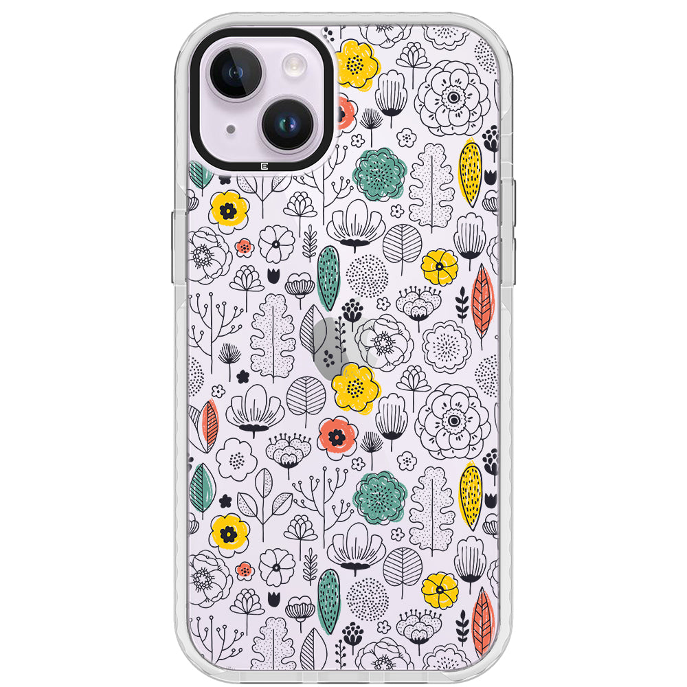 Minimal Scandinavian Flowers Impact iPhone Case