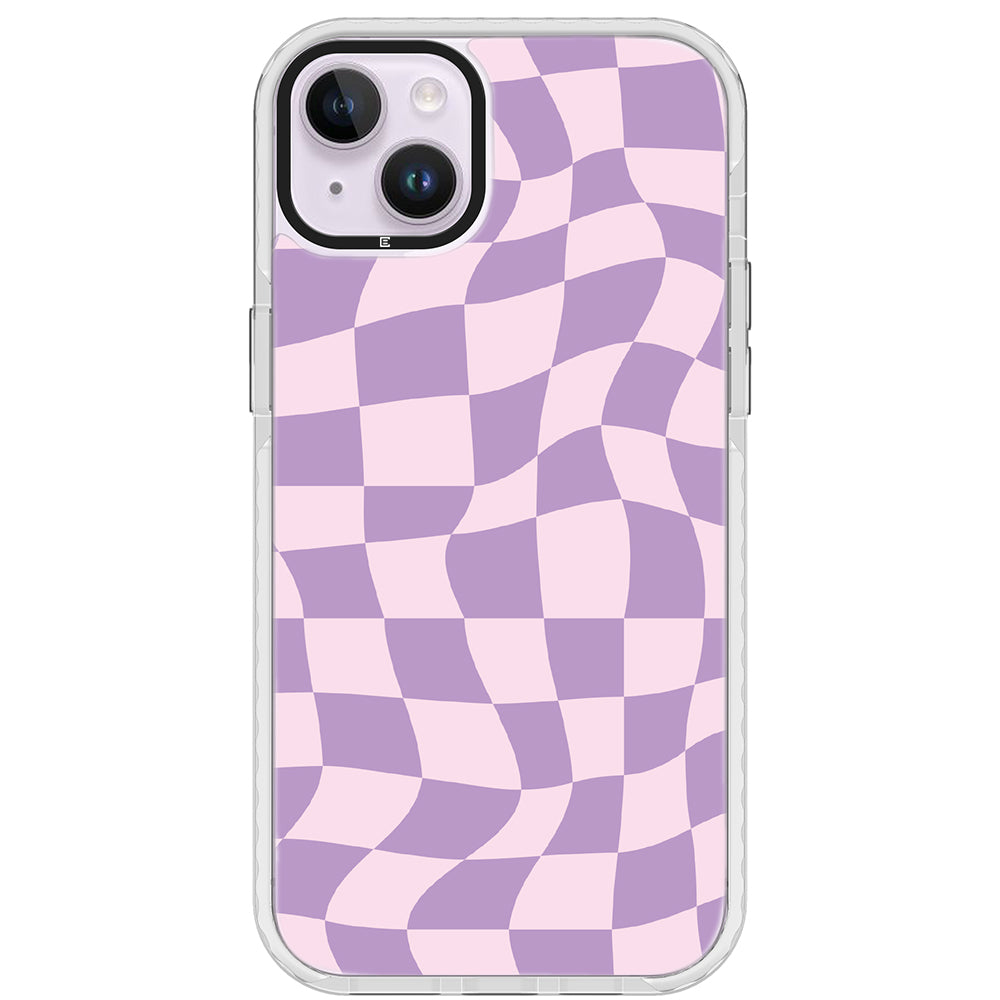 Warped Purple Checkered Impact iPhone Case