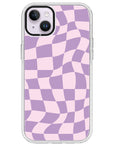 Warped Purple Checkered Impact iPhone Case