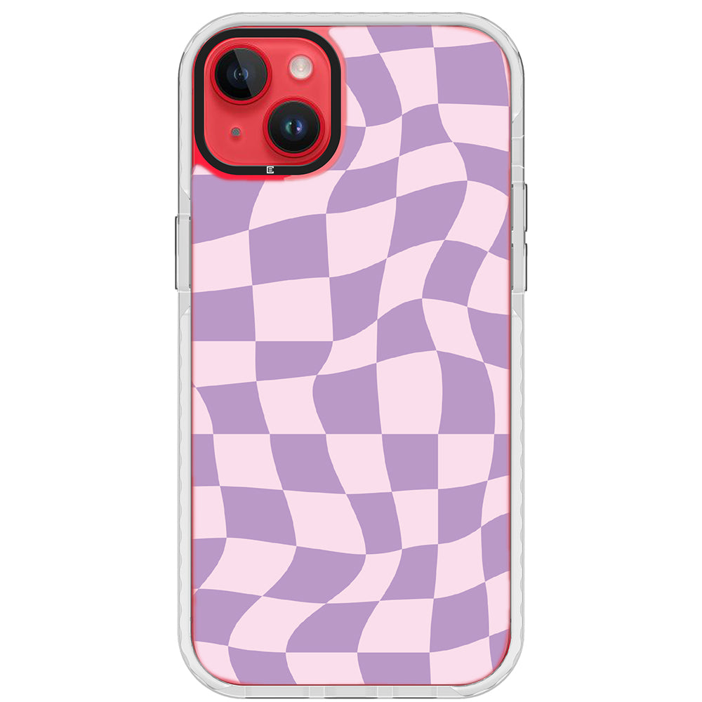 Warped Purple Checkered Impact iPhone Case