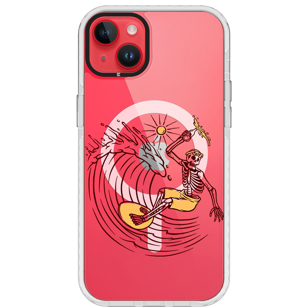 Surfing Skeleton Impact iPhone Case