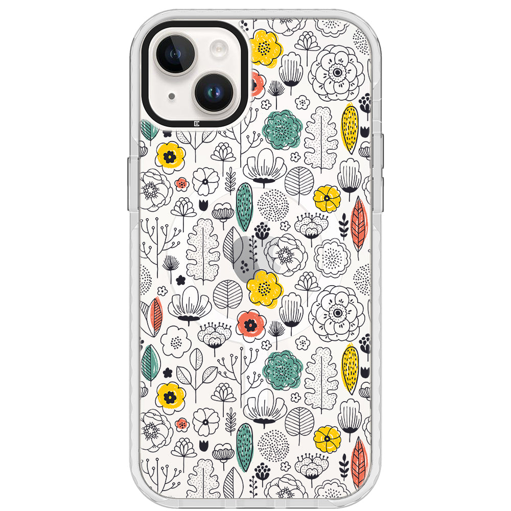 Minimal Scandinavian Flowers Impact iPhone Case