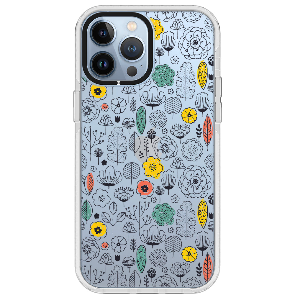 Minimal Scandinavian Flowers Impact iPhone Case