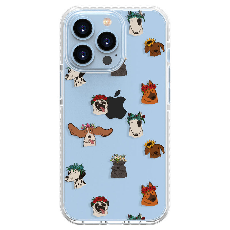 Dogs and Flowers iPhone Case