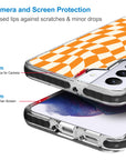 Orange Warped Checkerboard Samsung Phone Case