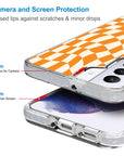Orange Warped Checkerboard Samsung Phone Case