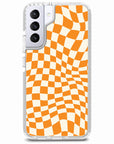 Orange Warped Checkerboard Samsung Phone Case