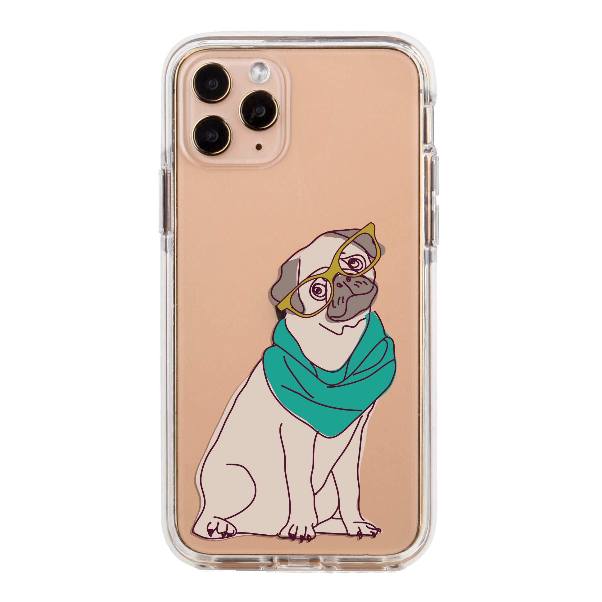 Hipster Pug Impact iPhone Case
